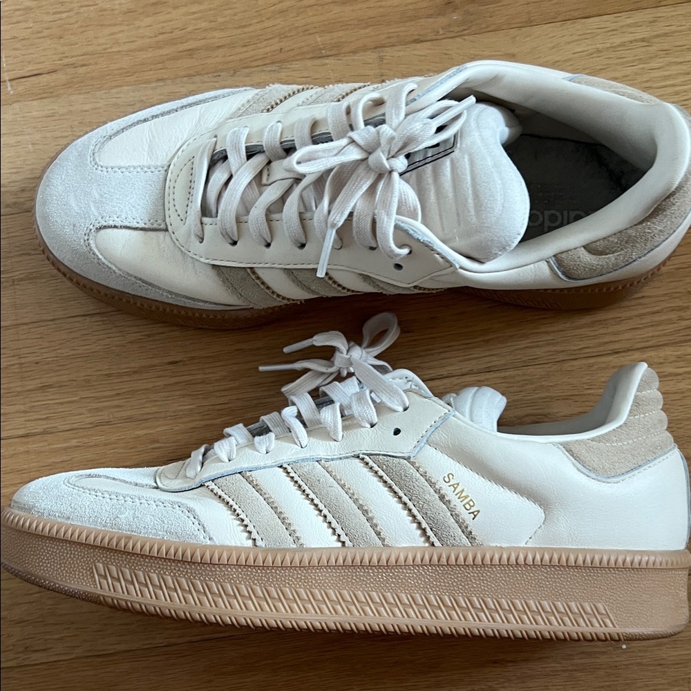 Adidas Samba White and Beige Sneakers